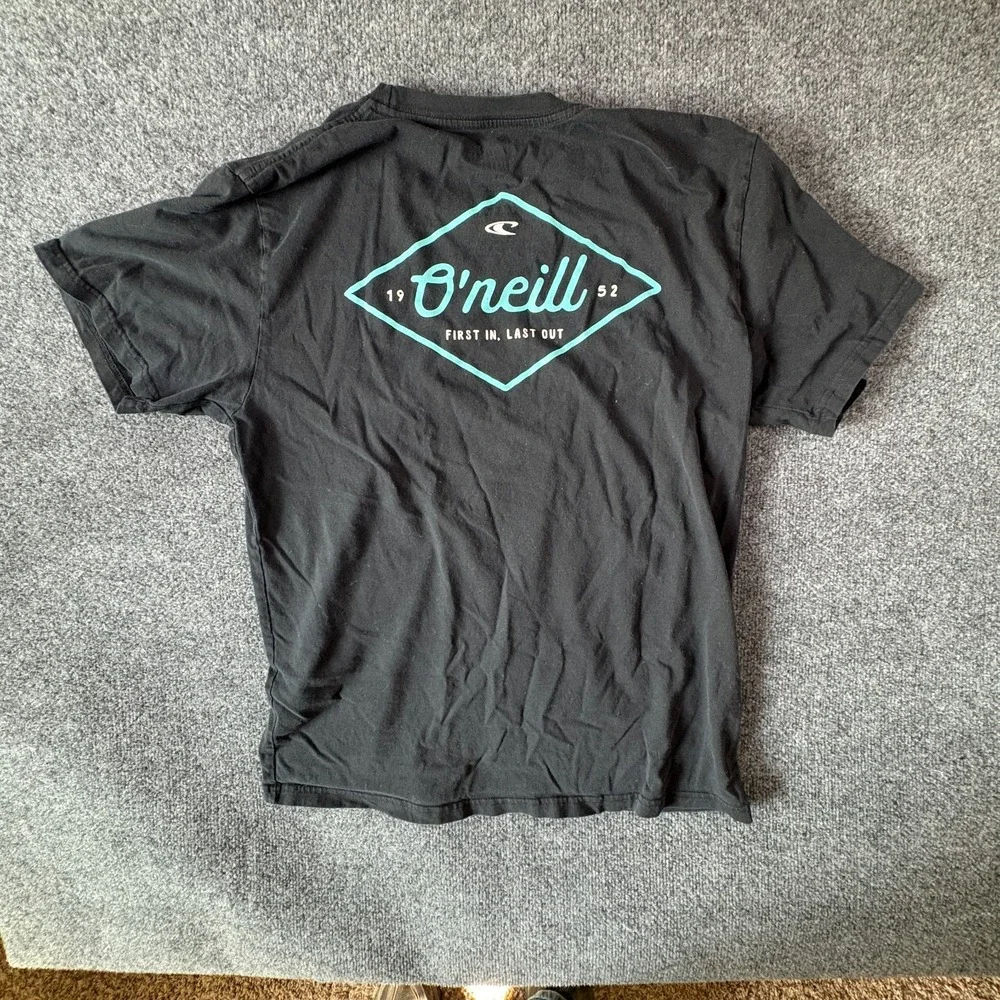 O'Neill First In Last Out T-Shirt Mens Large Black‎ Cotton Graphic Logo Outdoor